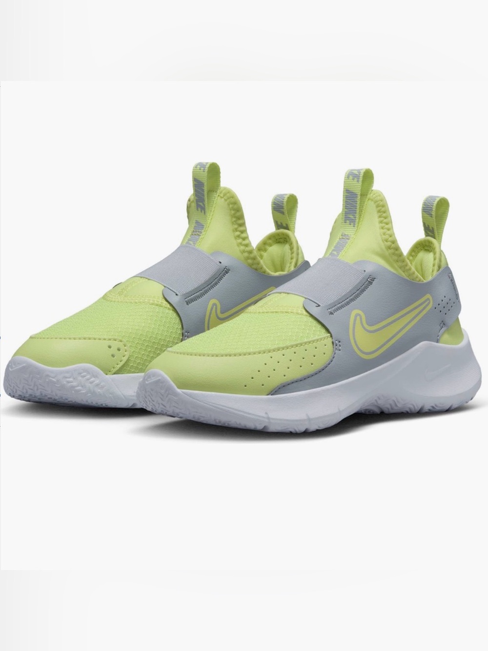 Nike Kids Slip-On Sneakers in Volt and Gray